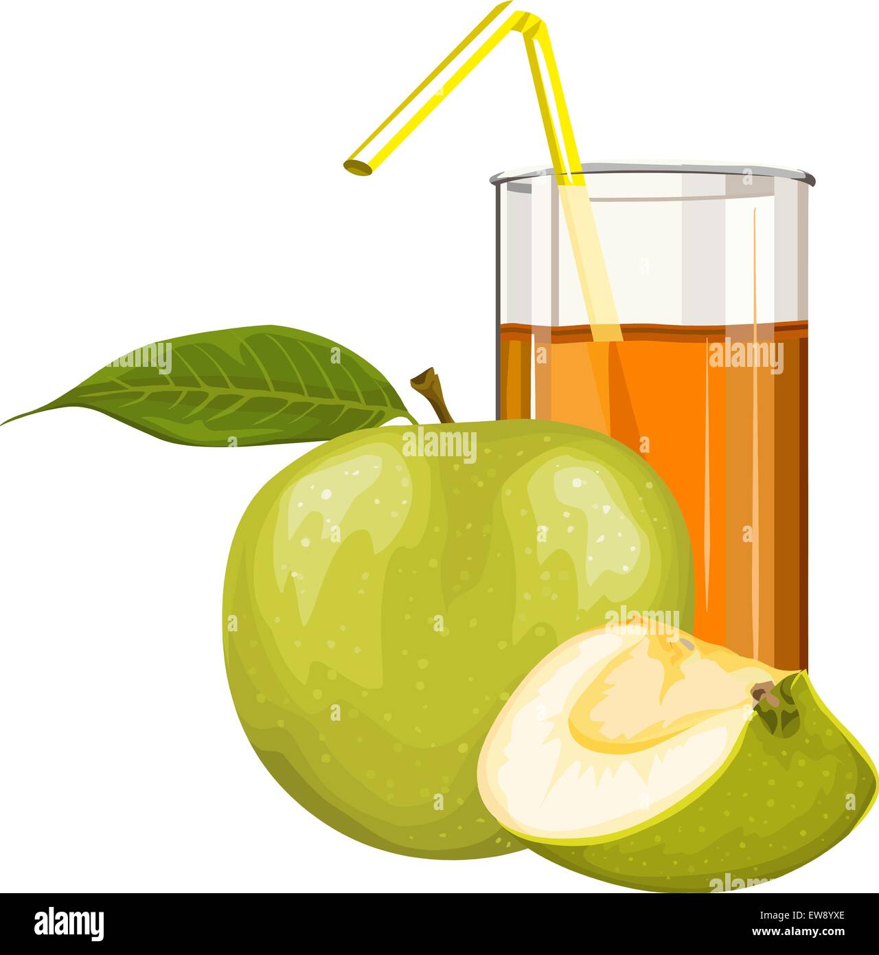 Verre de jus de pomme Banque d'images vectorielles - Alamy