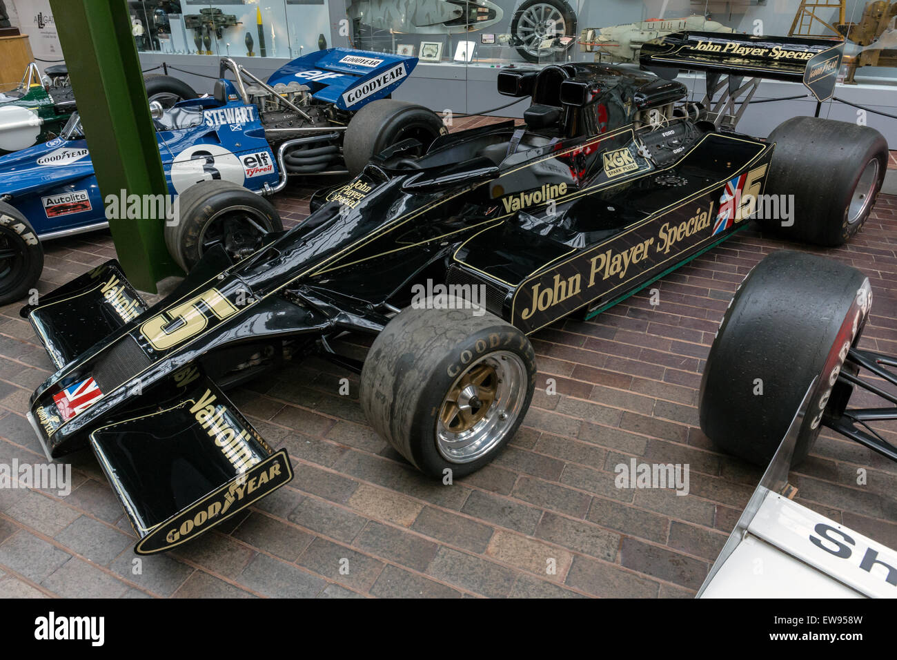 La Lotus 78, exposée au National Motor Museum, Beaulieu, est une voiture de formule 1 révolutionnaire qui introduit l'aérodynamisme à effet de sol. Banque D'Images