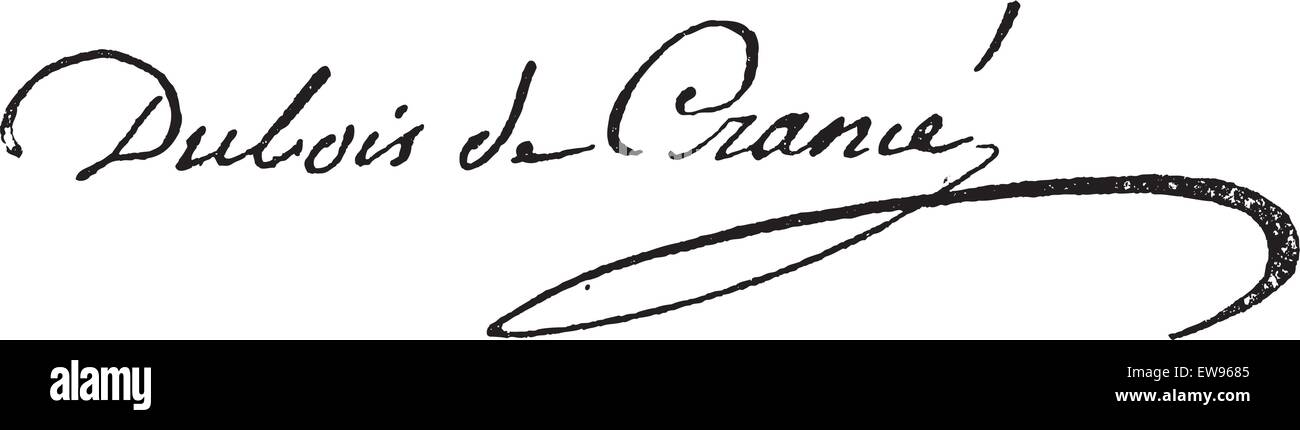 Signature de Guillaume Dubois (1656-1723), illustration gravée vintage. Dictionnaire des mots et des choses - Larive et Fleury - 1 Illustration de Vecteur