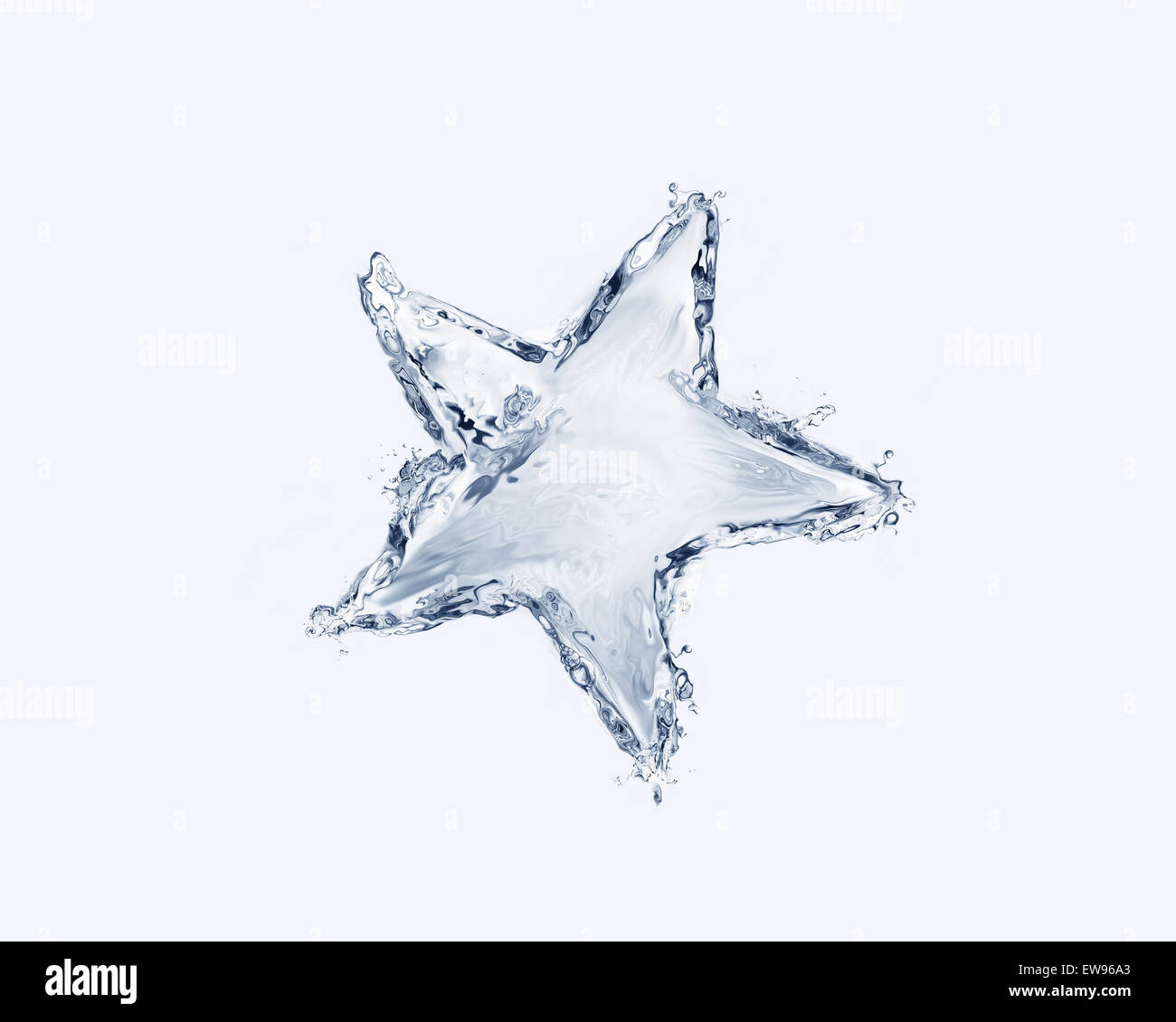 Une étoile bleue faite d'eau. Banque D'Images