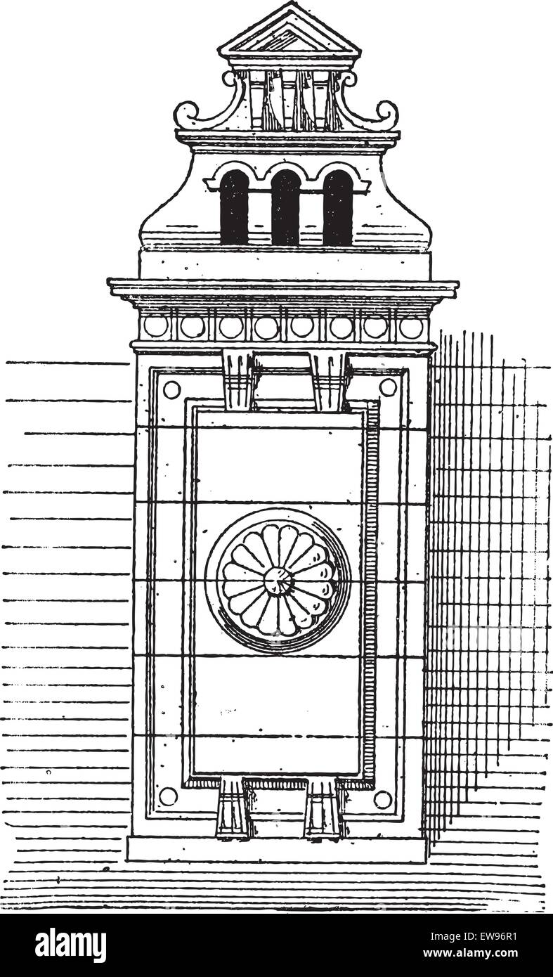 Chimney stack, vintage engraved illustration. Dictionnaire des mots et des choses - Larive et Fleury - 1895. Illustration de Vecteur