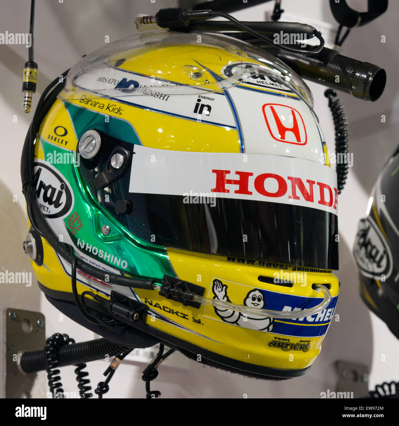 Naoki Yamamoto Honda casque Welcome Plaza Banque D'Images