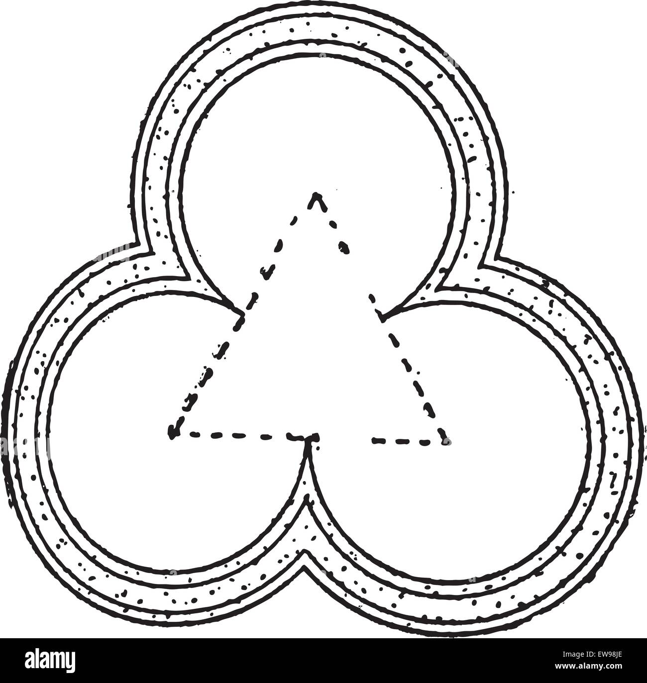 Trois-Leaf Clover, design vintage engraved illustration. Dictionnaire des mots et des choses - Larive et Fleury - 1895 Illustration de Vecteur