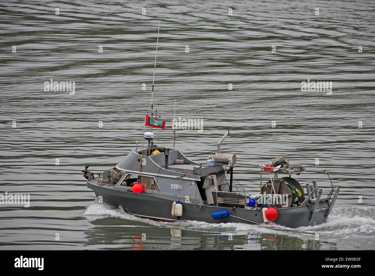 La pêche commerciale au filet maillant sur la côte nord, passage d'Inverness, en Colombie-Britannique Banque D'Images