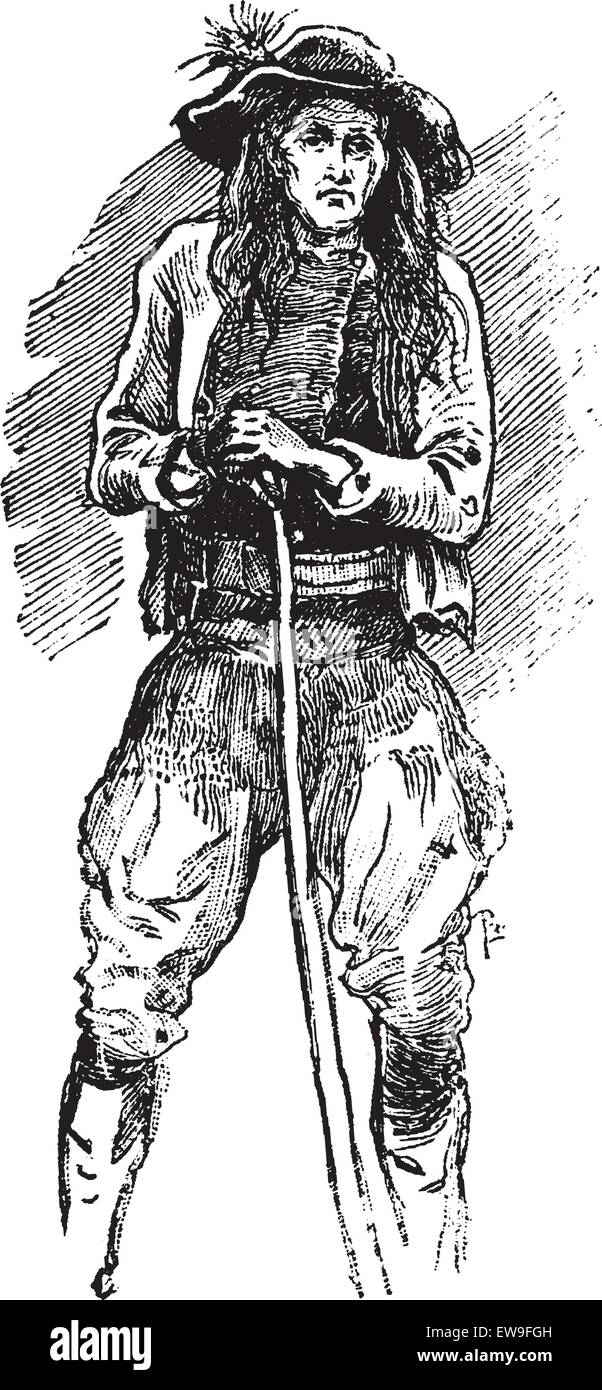 Bretagne Carver, vintage engraved illustration. Journal des voyages, Journal de voyage, (1879-1880). Illustration de Vecteur