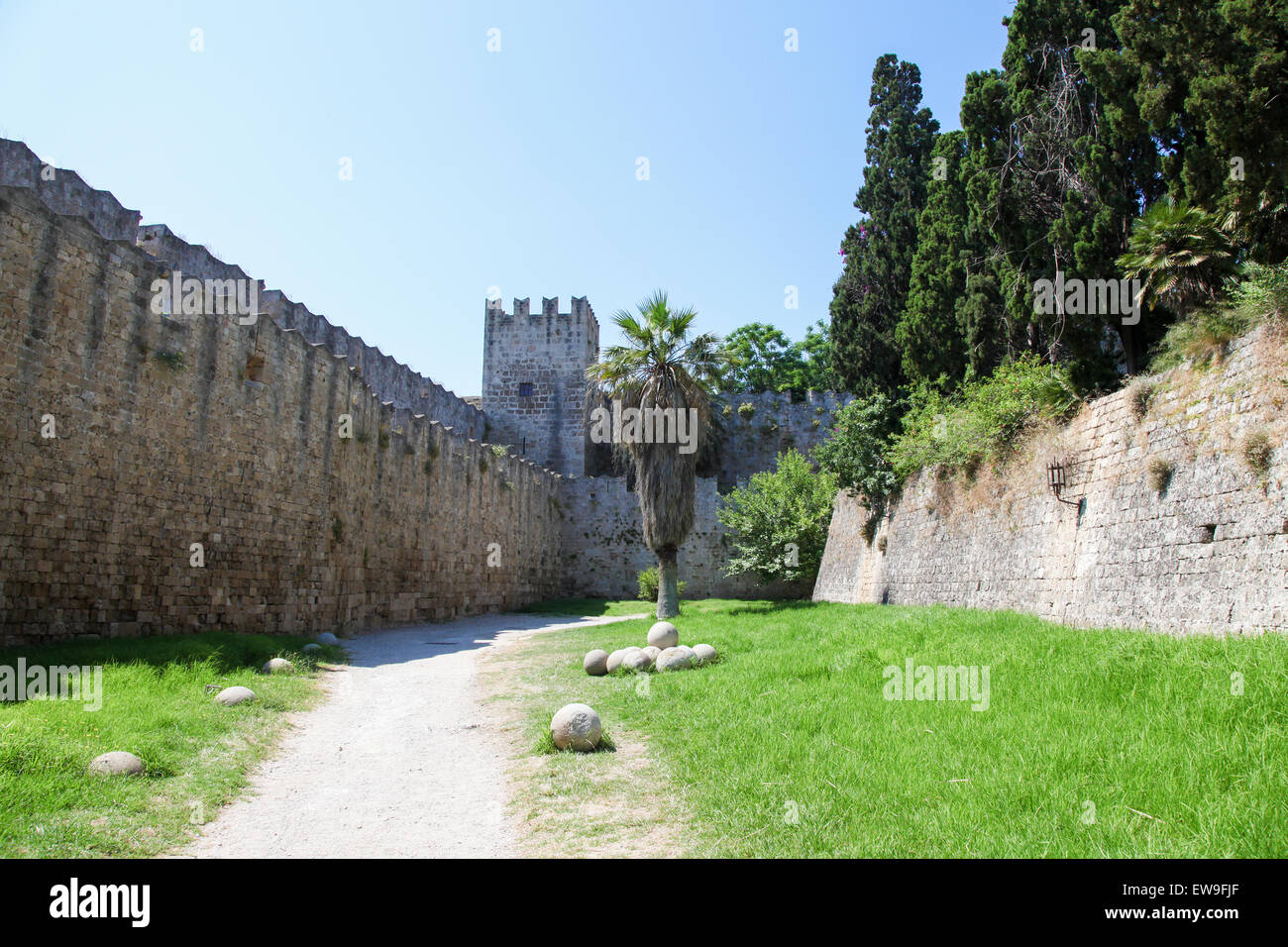 Palais des Grands Maîtres des Chevaliers de Rhodes dans l'île de Rhodes, Dodécanèse, Grèce Banque D'Images