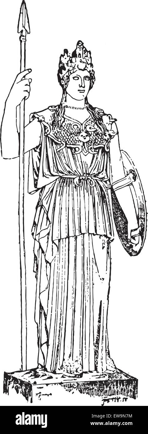 Le palladium ou le Palladion, vintage engraved illustration. Dictionnaire des mots et des choses - Larive et Fleury - 1895. Illustration de Vecteur