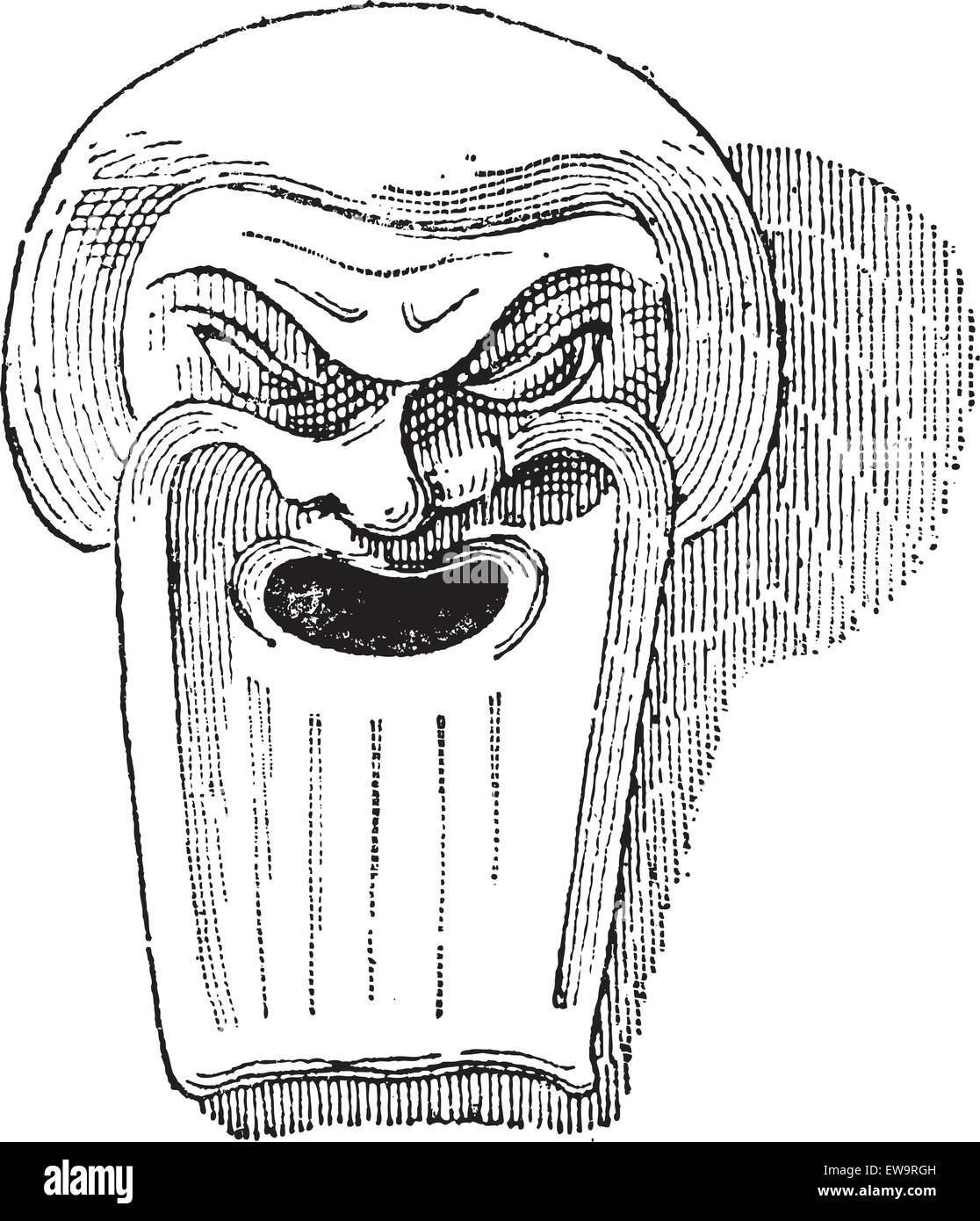 Masque à l'argile grec, vintage engraved illustration. Dictionnaire des mots et des choses - Larive et Fleury - 1895 Illustration de Vecteur