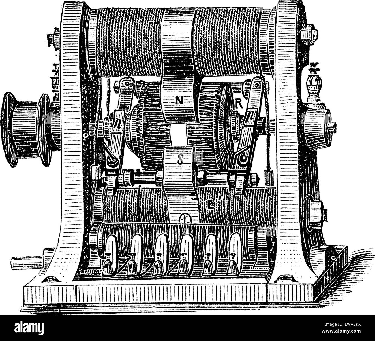 Programme de la machine, vintage engraved illustration. Encyclopédie Trousset (1886 - 1891). Illustration de Vecteur