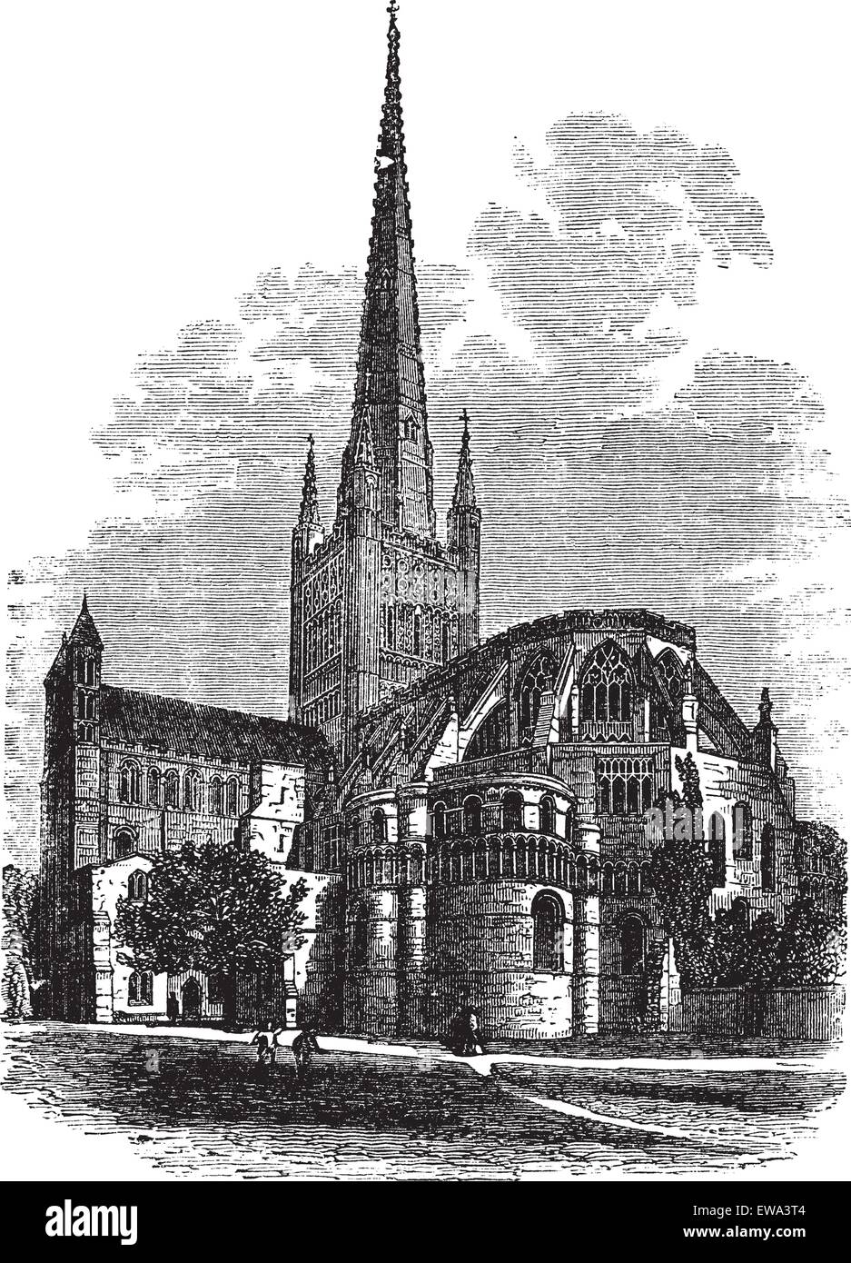 Cathédrale de Norwich dans le Norfolk, Angleterre, Royaume-Uni, vintage engraved illustration. Encyclopédie Trousset (1886 - 1891). Illustration de Vecteur Cathédrale de Norwich dans le Norfolk, Angleterre, Royaume-Uni, vintage engraved illustration. Encyclopédie Trousset (1886 - 1891). Illustration de Vecteur