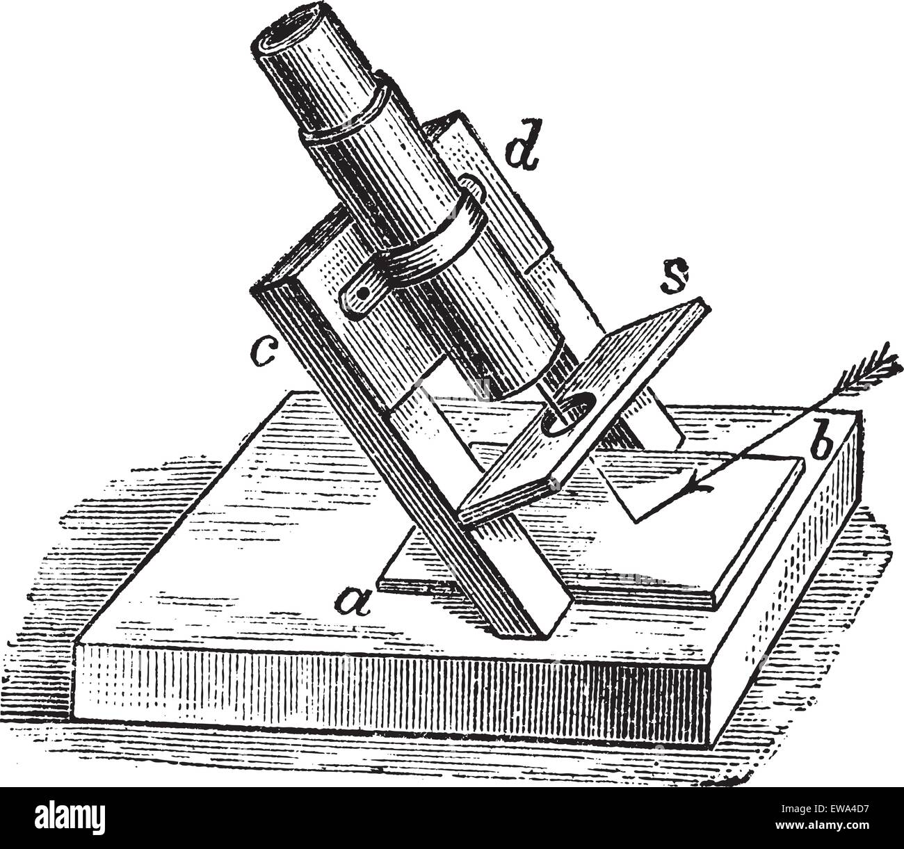 Polariscope, vintage engraved illustration. Encyclopédie Trousset (1886 - 1891). Illustration de Vecteur