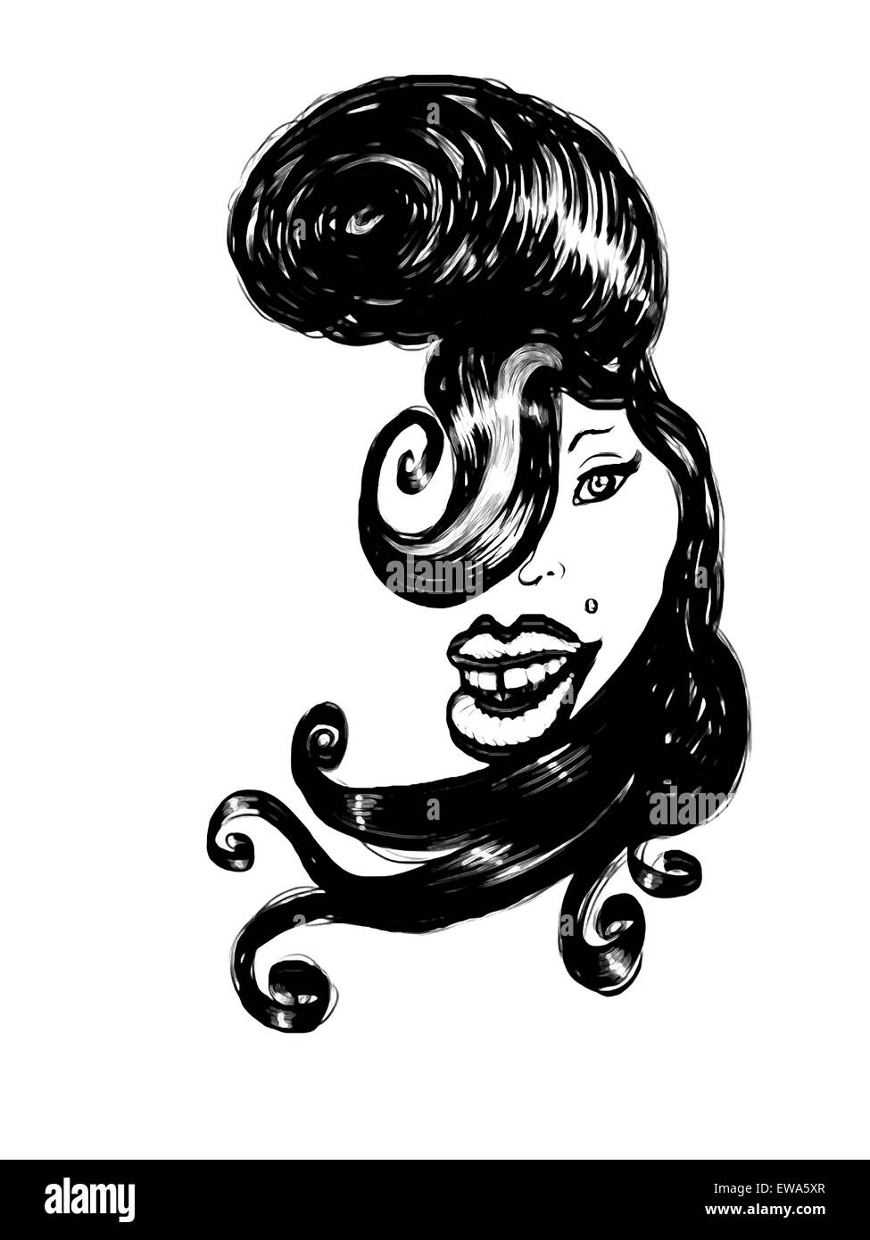 Caricature caricature de la pop star britannique Amy Winehouse Banque D'Images