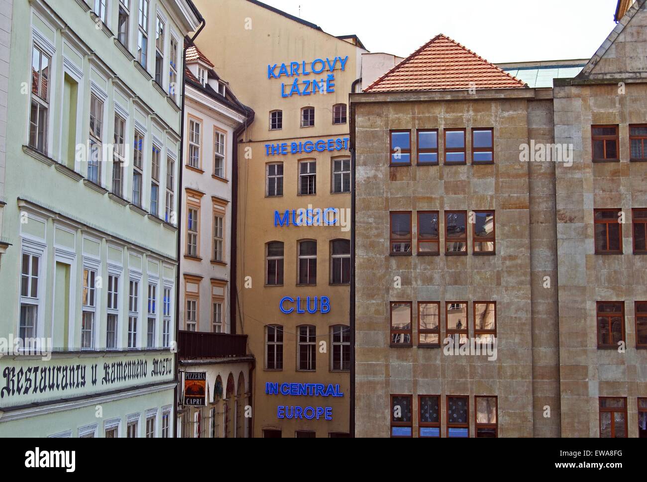 Plus grand club de musique en Europe centrale (Karlovy Lazne), Prague, République Tchèque, Europe de l'Est. Banque D'Images