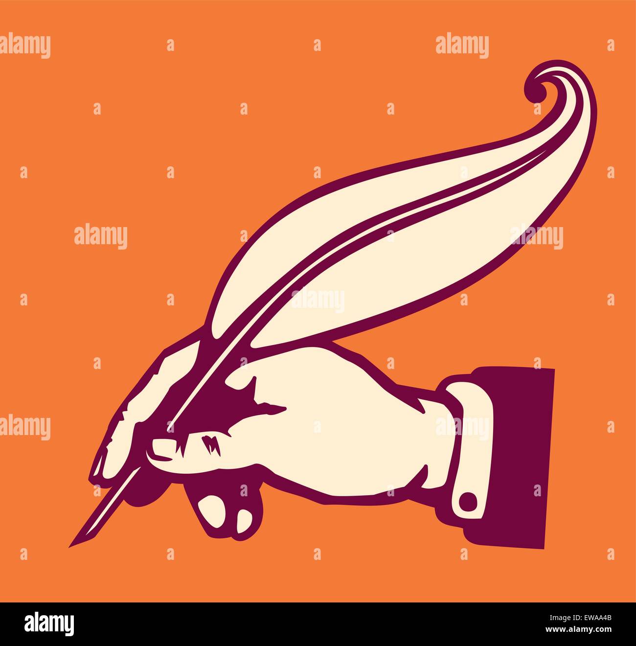 Vintage hand holding feather Quill pen écrit vector Illustration de Vecteur Vintage hand holding feather Quill pen écrit vector Illustration de Vecteur