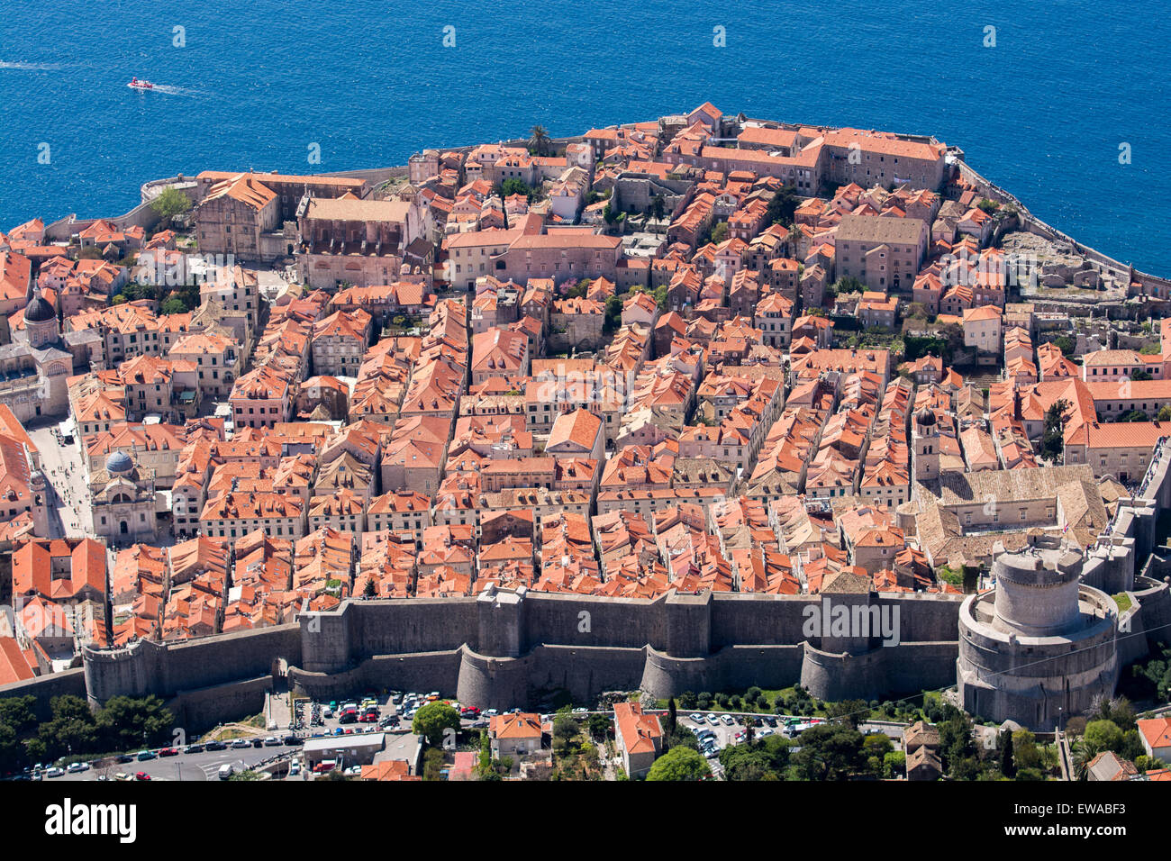 Vieille ville de la station de téléphérique srdj hill, Dubrovnik, Croatie Banque D'Images
