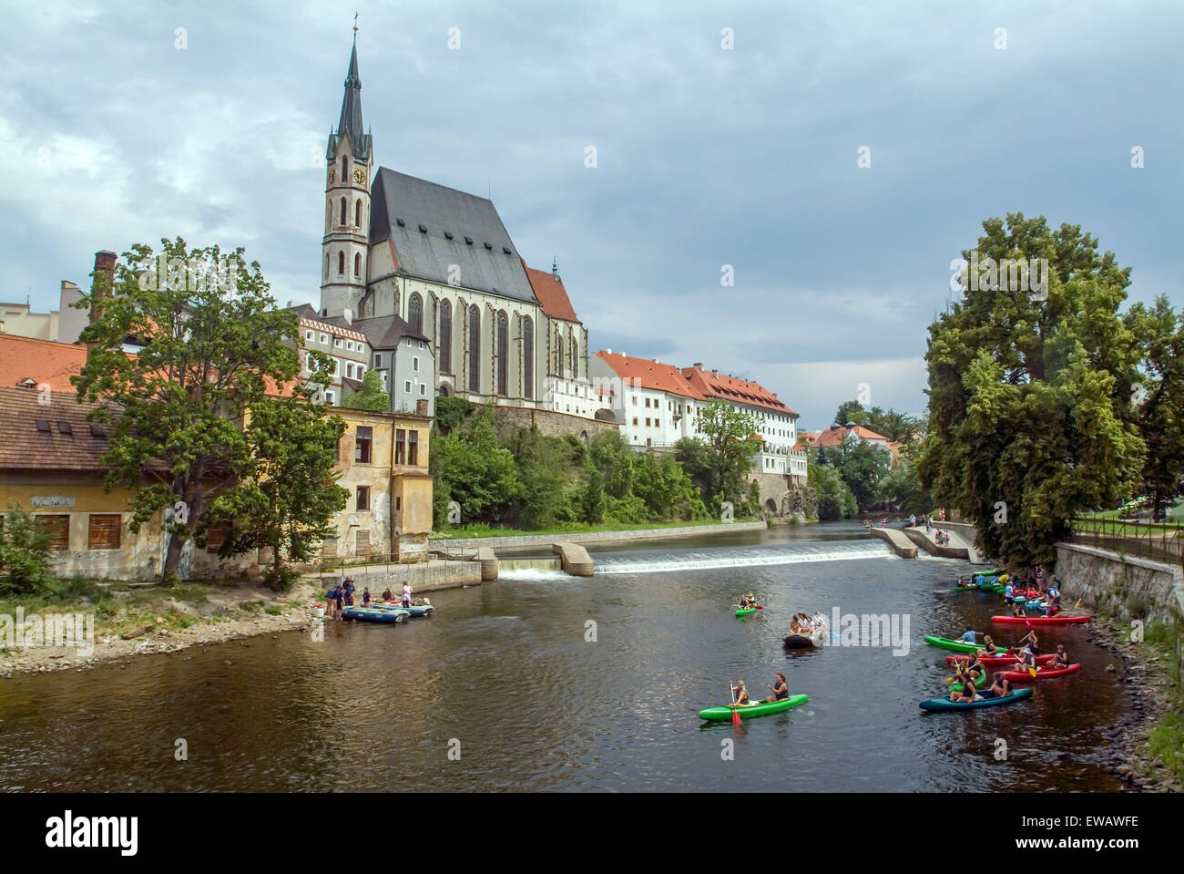 Cité médiévale au patrimoine mondial de l'UNESCO Cesky Krumlov, République tchèque, la Bohême du Sud, de l'Europe Banque D'Images