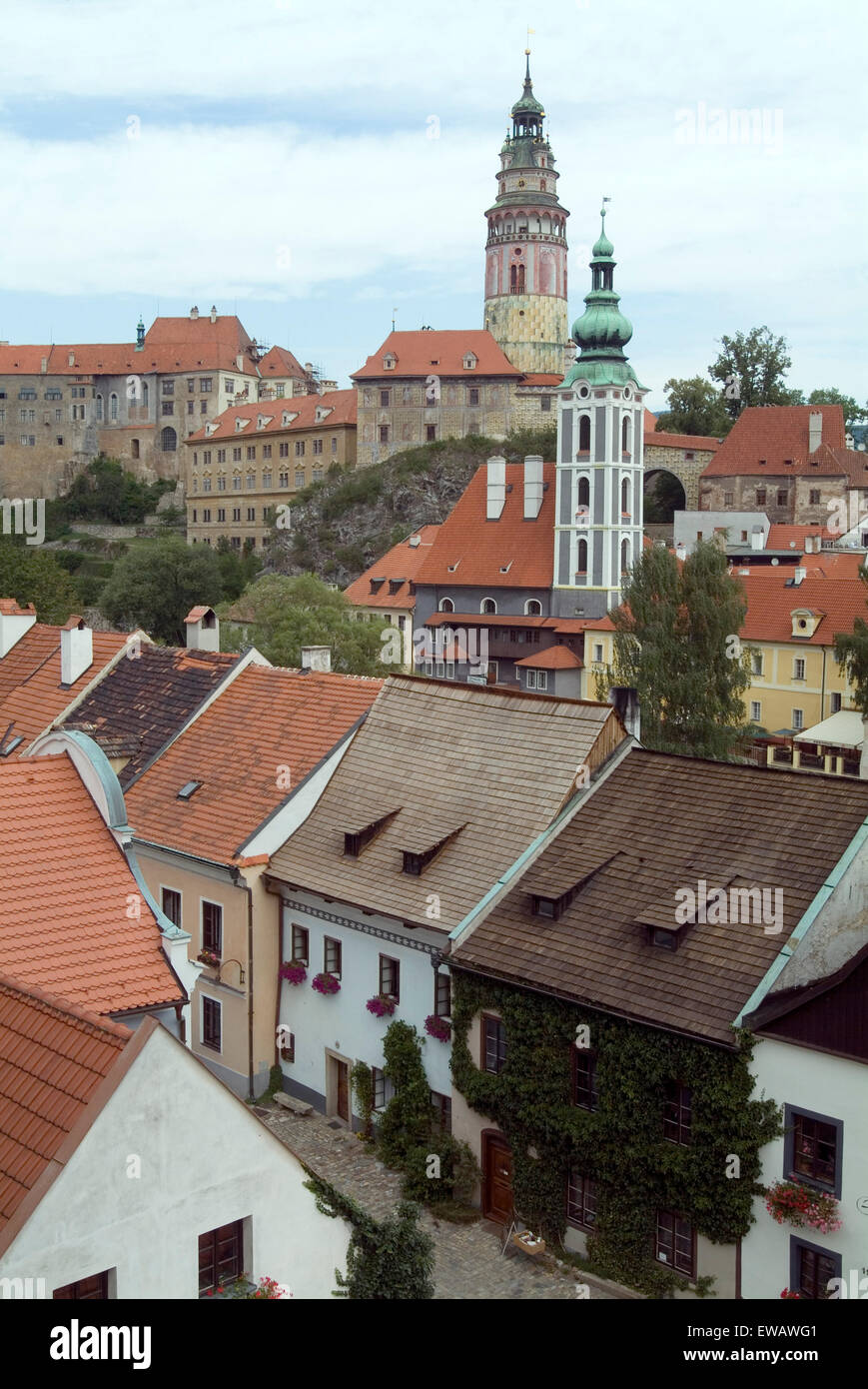 Cité médiévale au patrimoine mondial de l'UNESCO Cesky Krumlov, République tchèque, la Bohême du Sud, de l'Europe Banque D'Images
