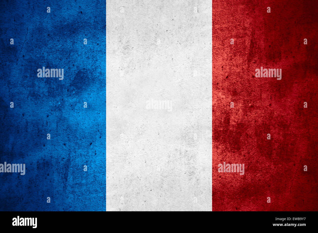 Drapeau de la France ou le français bannière sur motif rugueux texture ...
