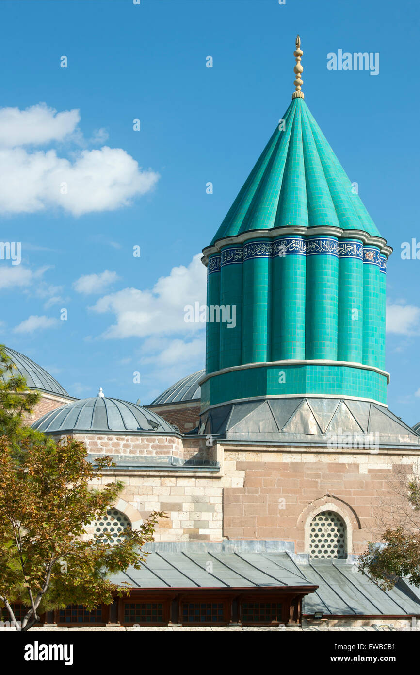 Türkei, Konya, Mevlana-Museum Calaeddin des Türbe, Rumi, des Gründers des Mevlana-Ordens Banque D'Images