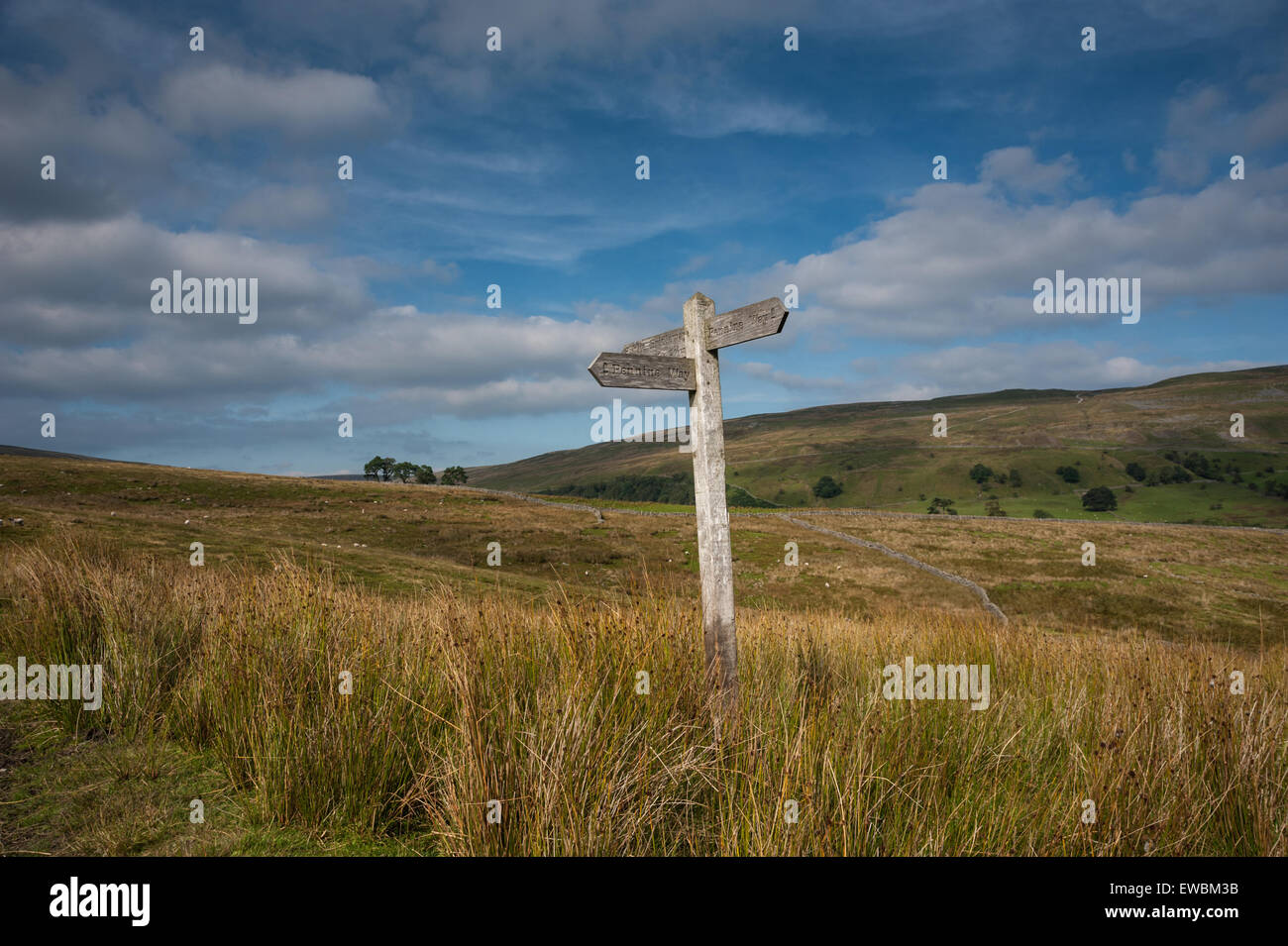 Guide Post le long du Pennine Way Banque D'Images