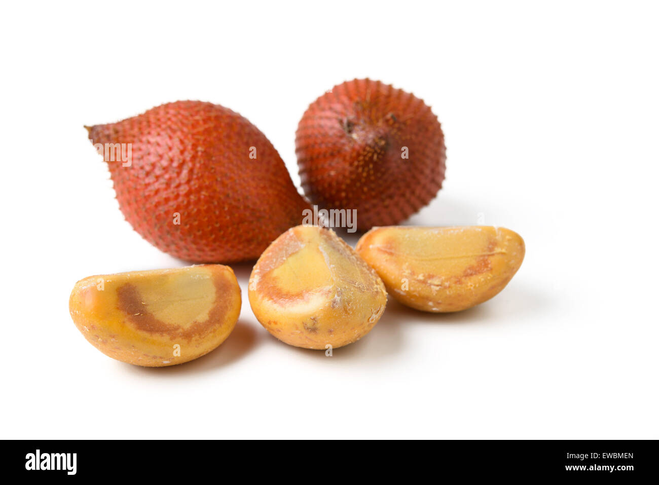 Salacca fruits sur fond blanc Banque D'Images