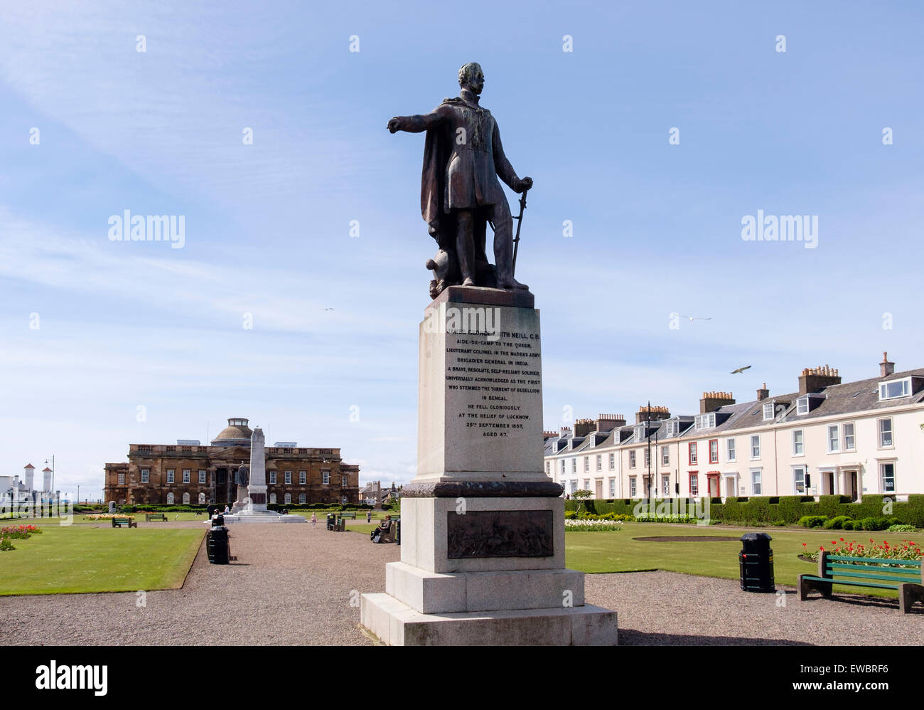 James George Smith Neill Memorial Statue CB Le Lieutenant-colonel de l'armée de Madras dans Wellington Square Ayr Ayrshire du Sud Ecosse UK Banque D'Images