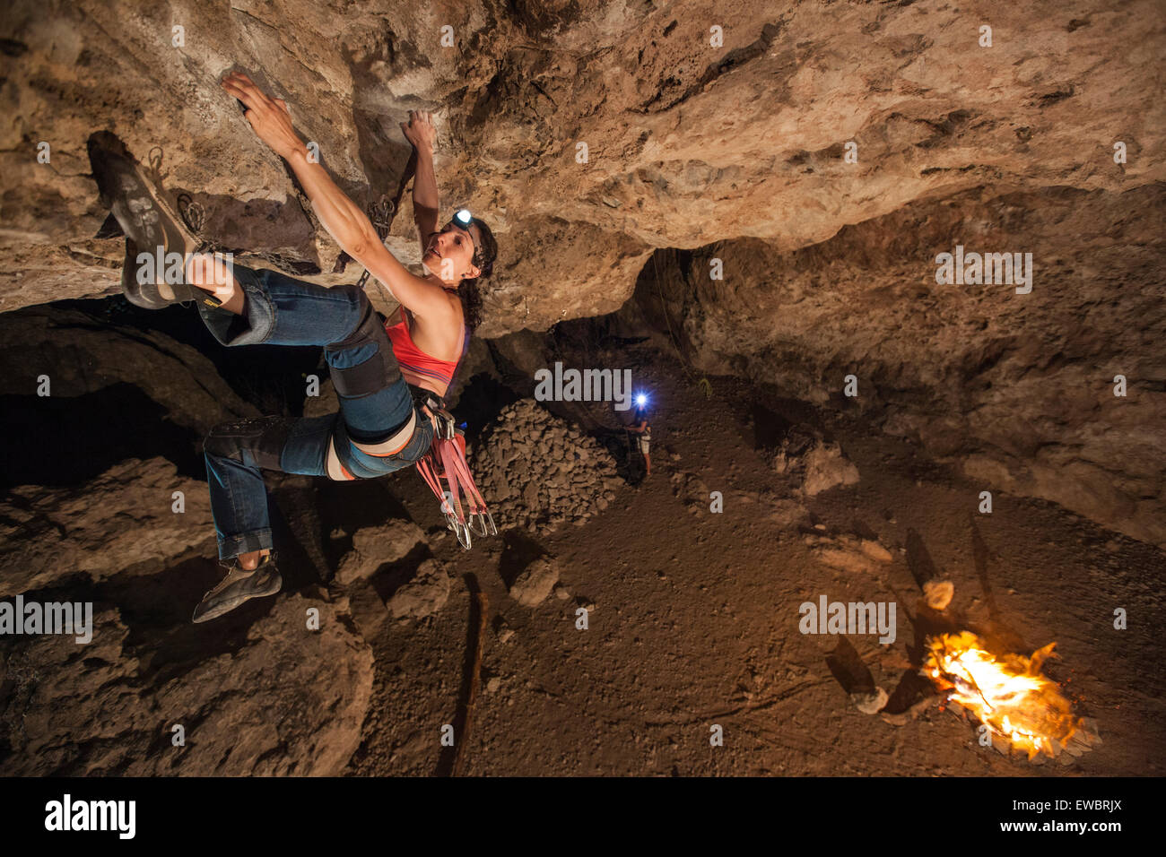 Escalade à El Arenal, Hidalgo, Mexique. Banque D'Images
