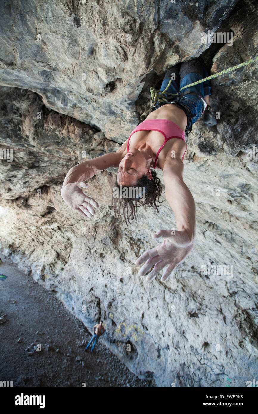 Escalade à El Arenal, Hidalgo, Mexique. Banque D'Images