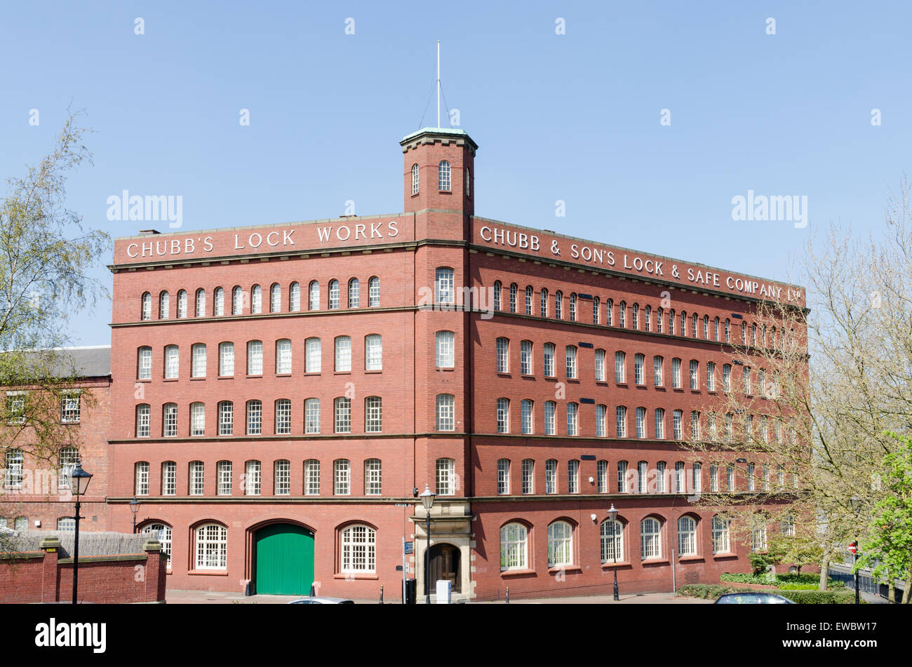 Les bâtiments dans la rue friteuse Chubb, Wolverhampton construit en 1899 pour la Chubb & Sons Lock and Safe Company Banque D'Images