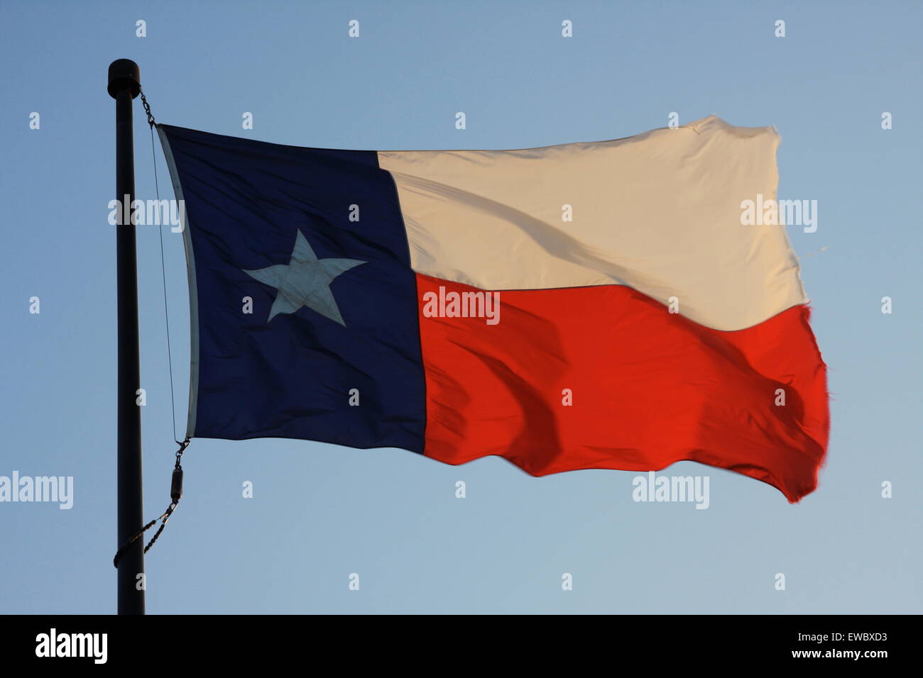 Drapeau Texan à la frontière du Texas - Louisiane Banque D'Images