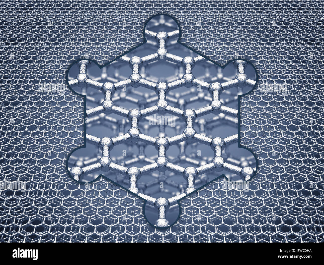 La structure des feuilles de graphène , la nanotechnologie Banque D'Images