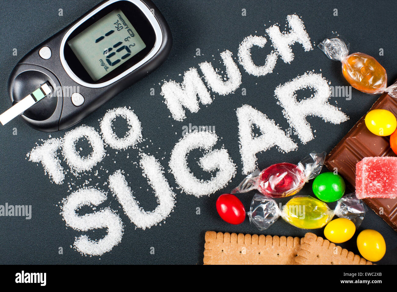 Concept d'aliments malsains - sucre Banque D'Images