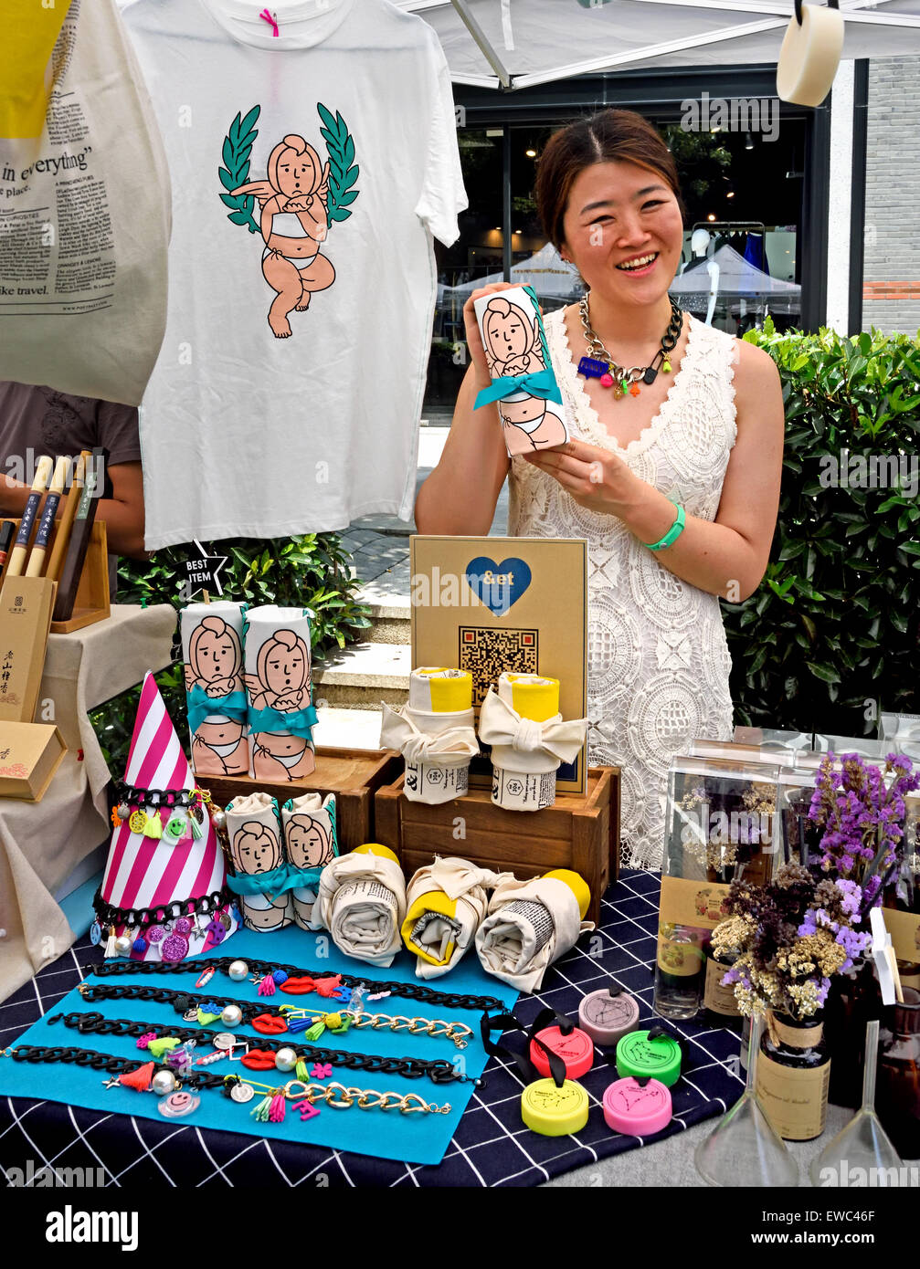 Marché de rue dans le vieux Shanghai Luwan et la Concession française de Shanghai Chine Banque D'Images