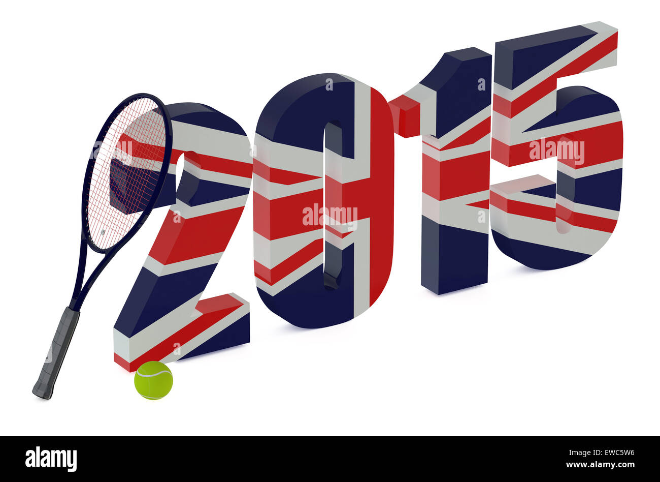 Wimbledon 2015 concept isolé sur fond blanc Banque D'Images