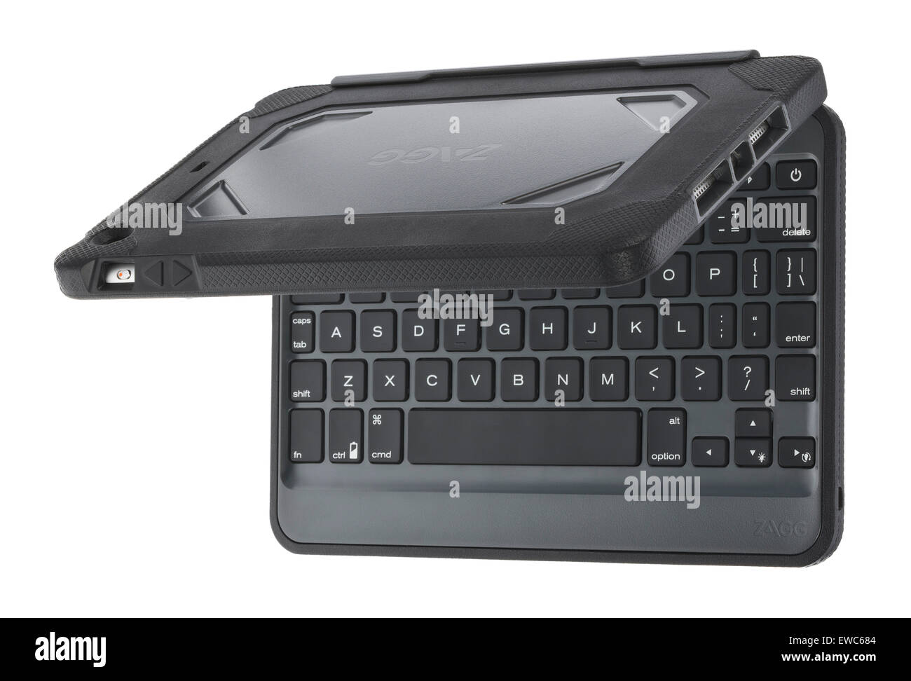 Zagg iPad avec clavier robuste. Plastique caoutchouté pour protéger votre Apple iPad et clavier. Banque D'Images