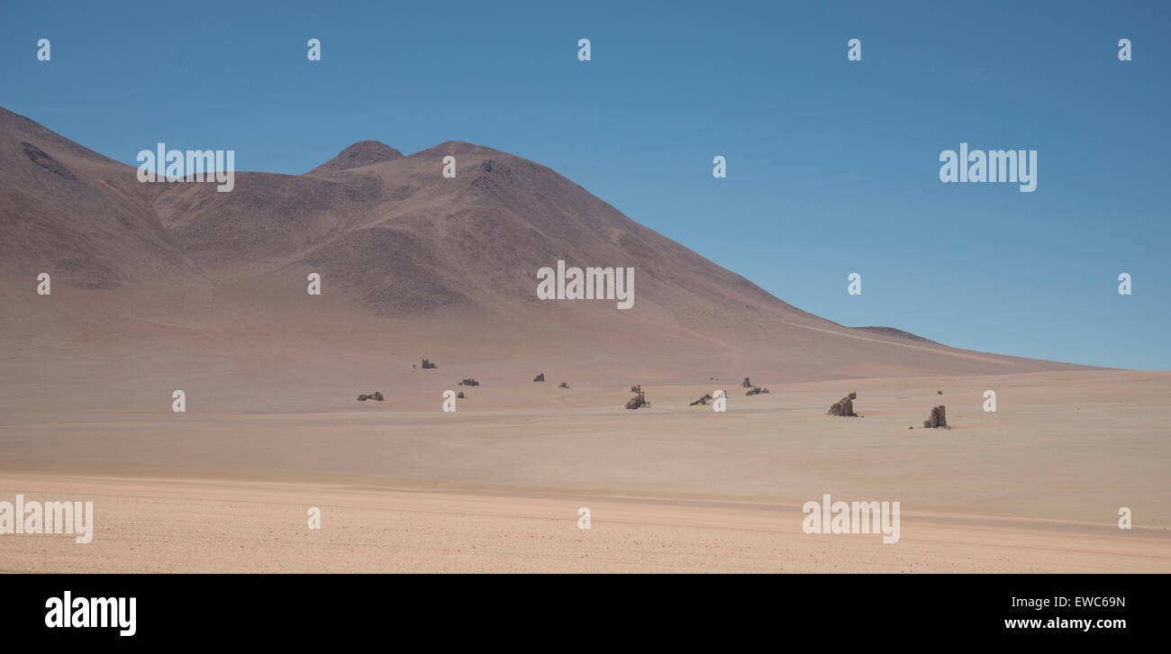 Rock formations au Dali's Plain, Siloli Desert, Eduardo Avaroa, Réserve nationale de la Bolivie. Banque D'Images