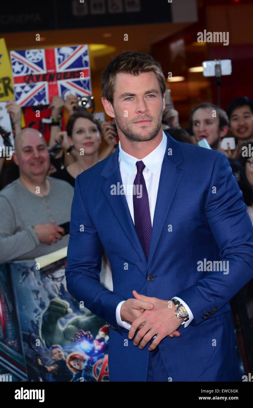 UK premiere de 'The Avengers : Uncanny X-Men' - Arrivées avec : Chris Hemsworth Où : London, Royaume-Uni Quand : 21 Avr 2015 Banque D'Images