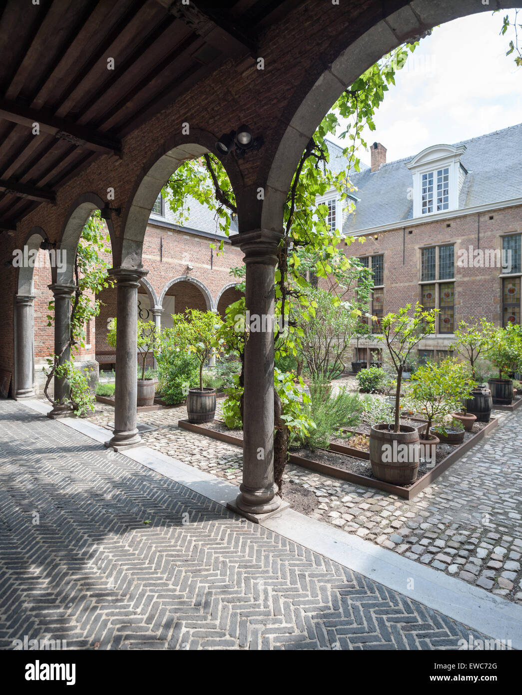 Belgique, Anvers, cour de la maison Rockox musée / Banque D'Images