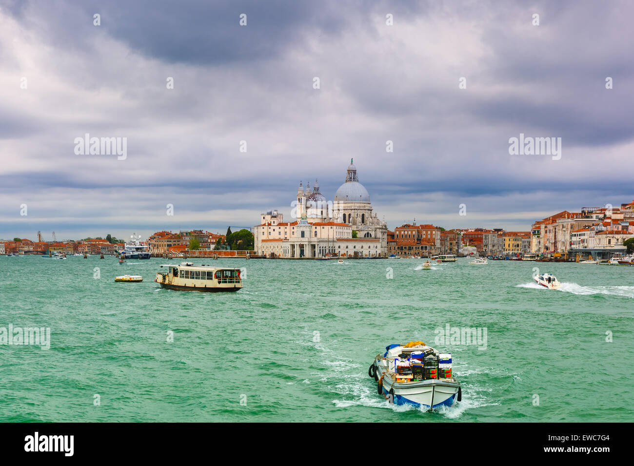 Vue depuis la mer de la lagune de Venise, Italie Banque D'Images