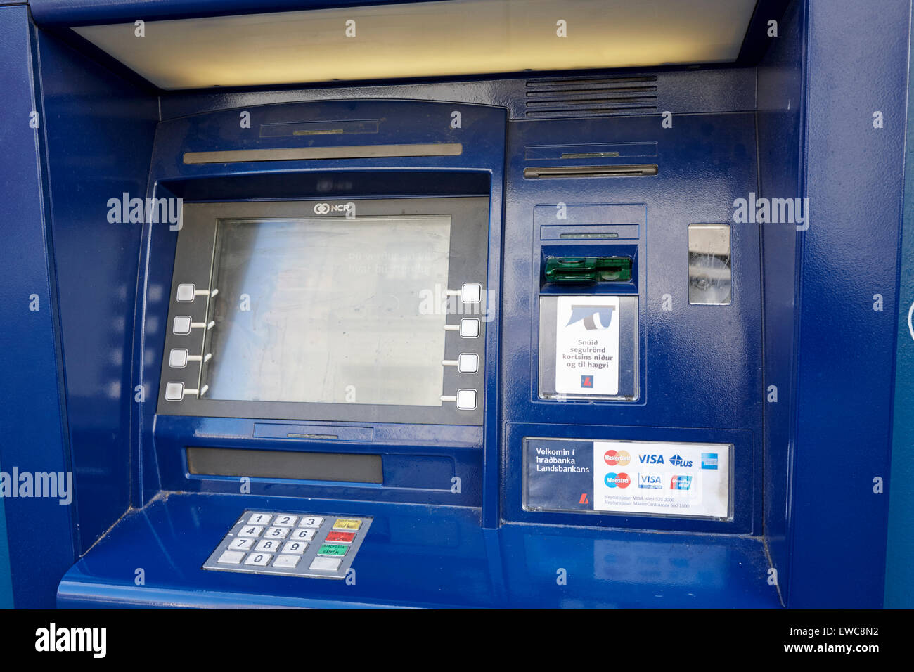 Hradbanki landsbankinn cash machine atm Reykjavik Islande Banque D'Images