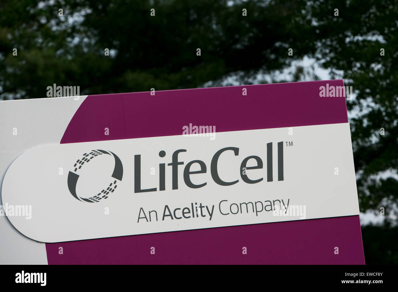 Un logo affiche à l'extérieur d'un établissement occupé par l'LifeCell Corporation, à Parsippany, New Jersey. Banque D'Images