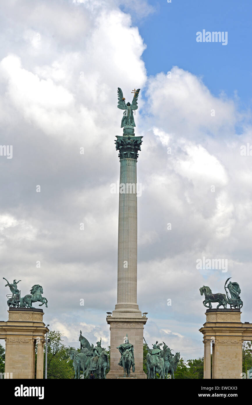 Place des Héros de Budapest Hongrie Banque D'Images