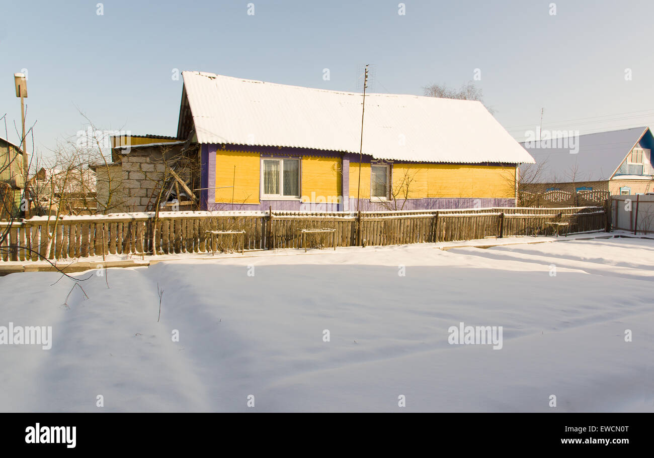 Hiver neige photographié des paysages ruraux en Europe Banque D'Images