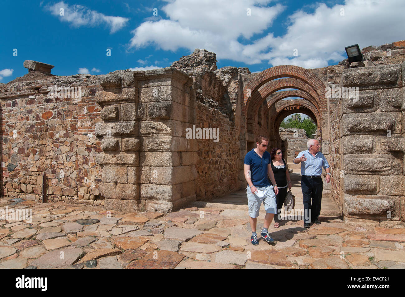 Amphithéâtre romain - accès, Merida, Badajoz province, région de l'Estrémadure, Espagne, Europe Banque D'Images