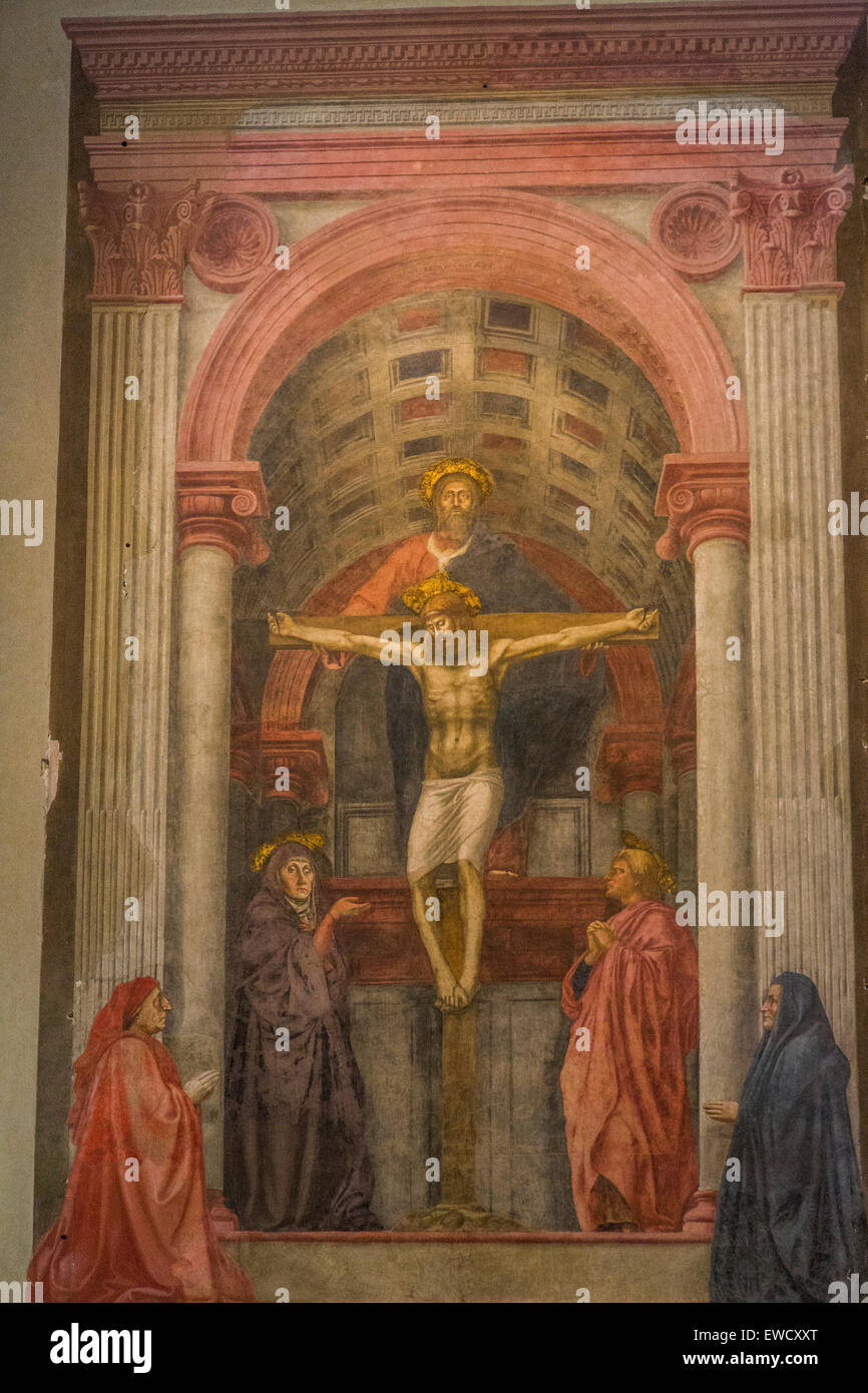 Masaccio, Sainte Trinité, Santa Maria Novella, Florence, Italie Banque D'Images