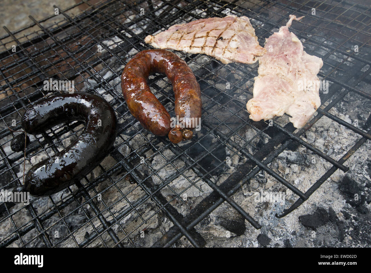 Viande et charcuterie barbecue Banque D'Images