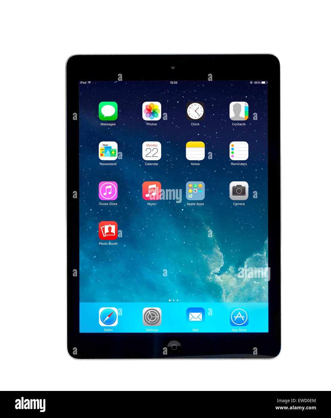 Écran d'accueil sur un ordinateur tablette Apple iPad Air Banque D'Images
