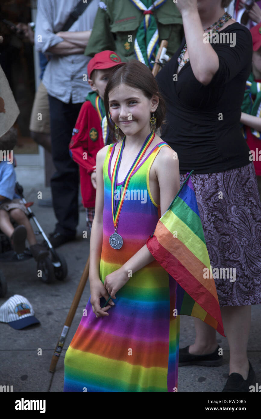 LGBT, Gay Pride Parade qui a lieu chaque année sur la 5e Avenue à Park Slope, Brooklyn, New York. Banque D'Images