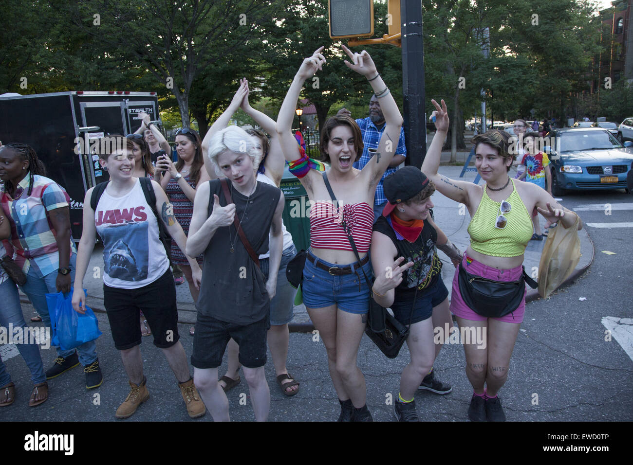 LGBT, Gay Pride Parade qui a lieu chaque année sur la 5e Avenue à Park Slope, Brooklyn, New York. Banque D'Images