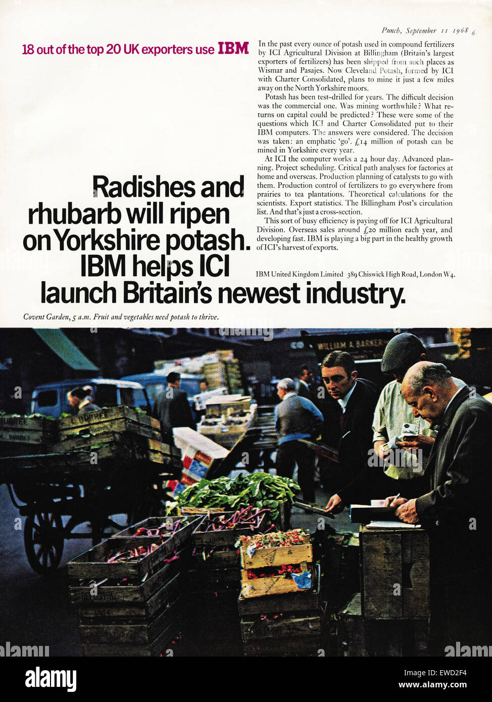 1960 publicité pleine page couleur magazine annonce pour ordinateurs IBM circa 1968 Banque D'Images